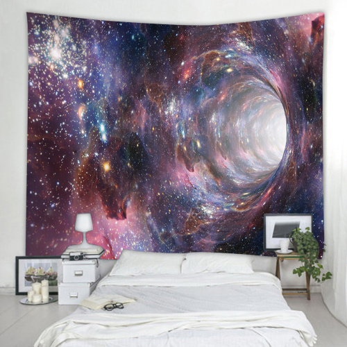 Starry Tapestry Galaxy Tapestry Night Sky Wall Hanging Star Hole 3D Printing Tapestry Psychedelic Wall Art for Living Room Bedro