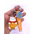 Lucky Cat PVC chaveiro atacado