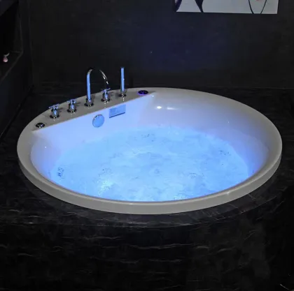 Modern Round Massage Bathtub with Bubble Bath Fizzies and 5 Faucet Accessories for Luxurious Bathroom
