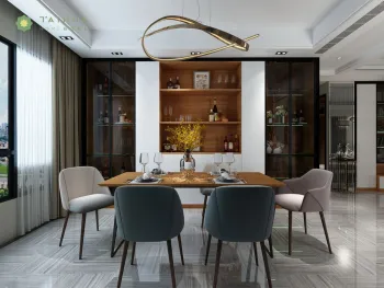 Customized Stylish Melamine Dining Room Furniture Set