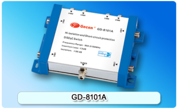 zhuhai gecen Hi-isolation and short-circuit protect 8 in 1 DiSEqC switch GD-8101A