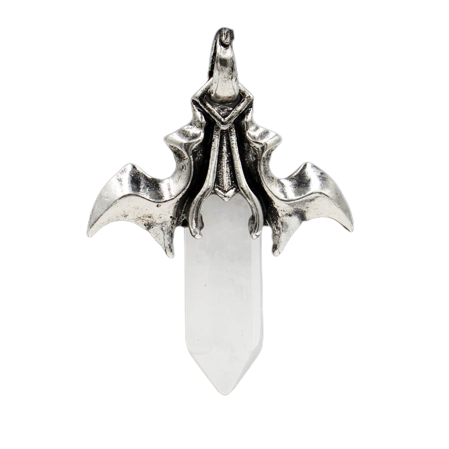 Pendentif hexagone à ailes de chauve-souris multicolore