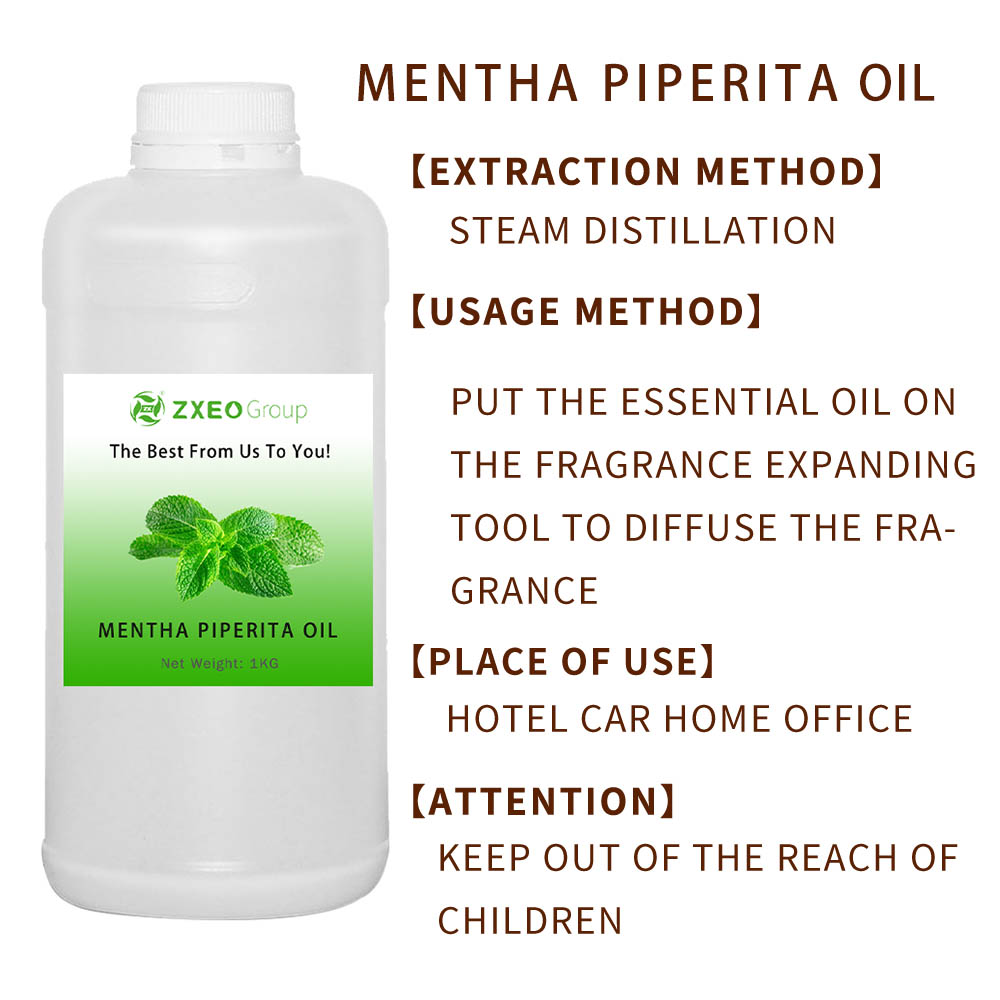 Óleo de Mentha Piperita 100% pura de grau orgânico para pele para pele