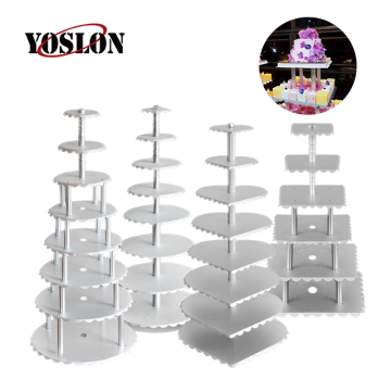 Bakery Wedding Cake Stand - Heart Shaped Aluminum Alloy Multi-layer Single Column Frame