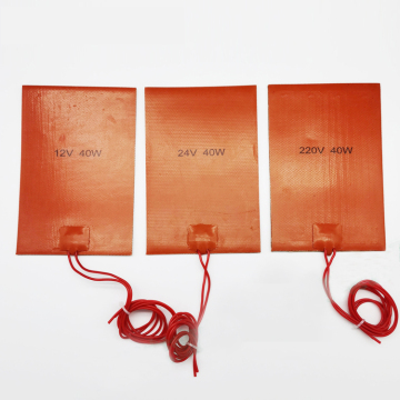 China Manufacturer Industrial Electric Flexible Silicone Rubber Heating Mat for 3D Printers (12V/24V/220V)