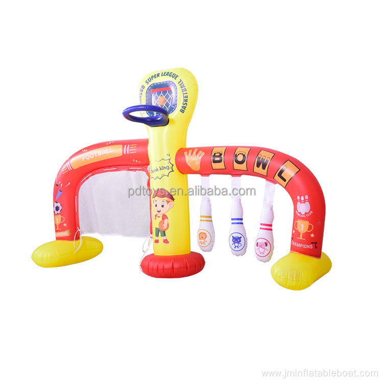 Customized sports children 3in1 inflatable football bowling