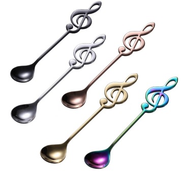 Muzik Spoon: 304 Cutlery Musical Steel Stainless In Gold and Silver - Sempurna untuk Hadiah, Kopi, Ais Krim, dan Pencinta Muzik