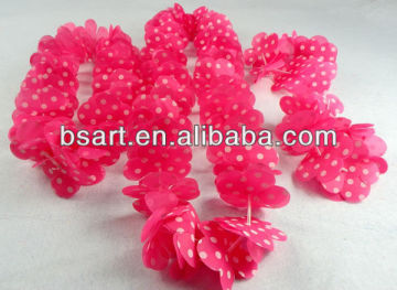 Pink artificial hawaii flower lei set