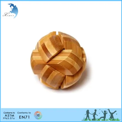 IQ Intelligent Puzzle Kongming Lock Brain Teaser Wooden 3D Football Puzzle
