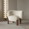 Nordische Möbel moderne Design Holz Freizeitstuhl Stoff bequemer Teddy -Sessel für Wohnzimmer Heimat