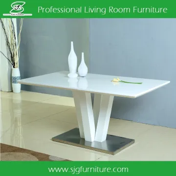 High Gloss Top Dining Table Stainless Steel Dining Table HD-003