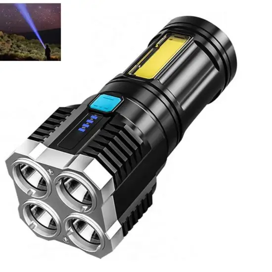 Super Bright COB LED Emergency Rechargeable Handheld Searchlight Flashlight Torch