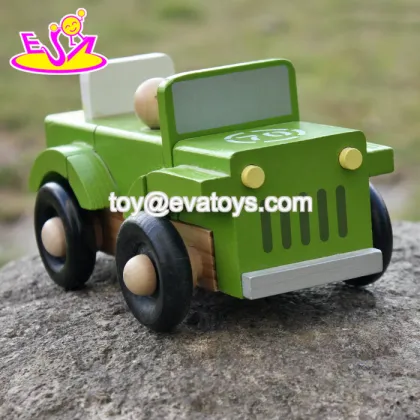 new design funny children wooden toy jeep car W04A326