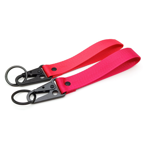 Customized Polyester Eagle Beak Short Wrist Lanyard Keychain