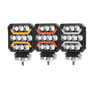4 Inch Square 12V/24V LED Work Light - New Red White Yellow Position Light DRL 40W for 4x4, Off-road, ATV, Jeep, Tractors, Trucks