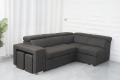 Tech Fabrics divano letto con pouf e sgabelli