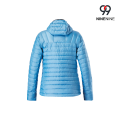 Estilo de chaqueta con capucha de micro plumón para mujer de moda