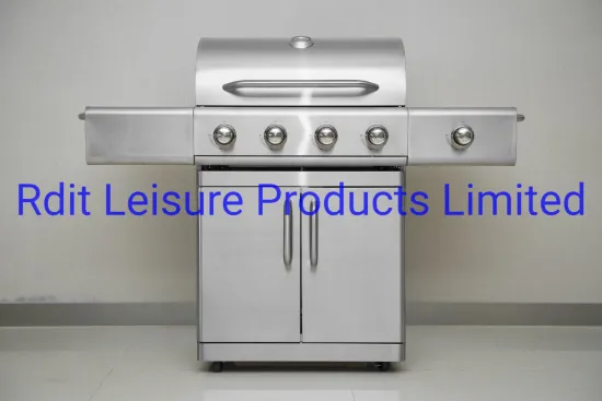 Folding Gas Stove BBQ Grill 4 Burners Stainless Steel Portable Barbecue Grill