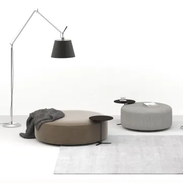 Luxury Modern Round Foot Stool - Pouf Ottoman for Living Room