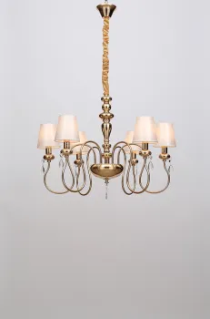 OEM American Style Latest Elegant Living Room/ Restaurant Iron Chandelier with lampshade China factory supplier