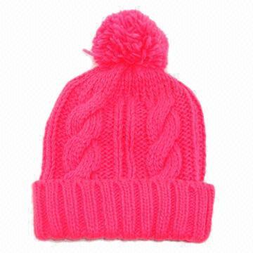 Neon Color Acrylic Lady's Knitted Hat
