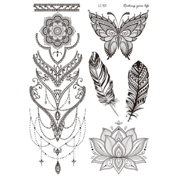 Datura Flower Temporary Tattoo Stickers - Waterproof Body Art for Men and Women
