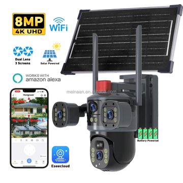 8MP WiFi PTZ Solar Surveillance Camera - 4K Outdoor Security CCTV