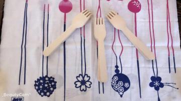 Wooden knife spork spoon set