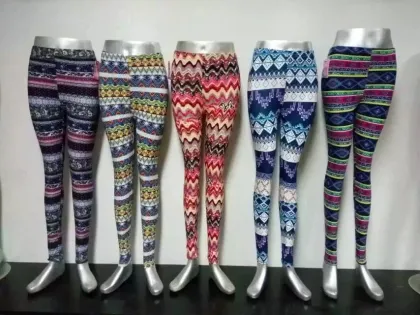 Summer Milky Silk Material Pattern Leggings printed 9082