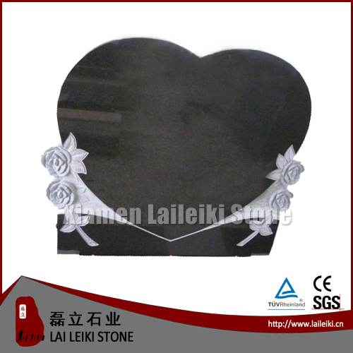 Polished Absolute Black Heart American Gravestone With Competitive Price