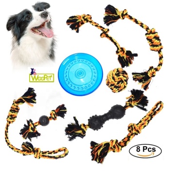 Set di giochi per cani con palla in corda di cotone con disco volante per l'addestramento di cani peluche per cani