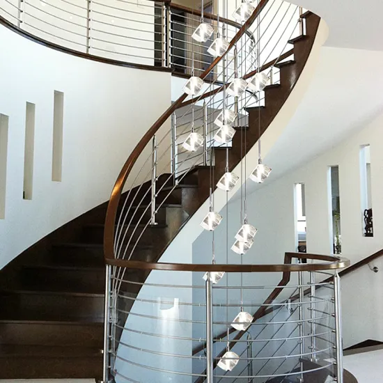 Modern Luxury Villa Interior: Spotlight on Staircase Lighting - Crystal Pendant Chandeliers with LED G4 Bulbs
