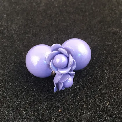 Muliti Color Neon Pearl Earring Rose Double Pearl Earrings