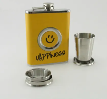 stainless steel liquor mini flask with folding cup hip flask