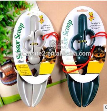 CY104 SCISSOR SCOOPER Adorable plastic mini scissor pet scoop dog pooper scooper Dog Cat Waste Pickup Sanitary Scissor Tools