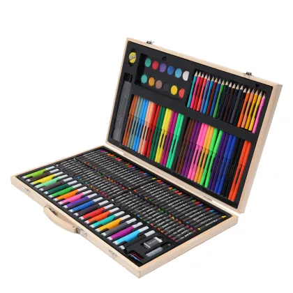 180 Pcs Kids Art Set Children Drawing Watercolor Pen Crayon Oil Pastel