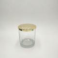 groothandel 8oz lege container glazen kaarsenpot met goudkleurig metalen deksel;