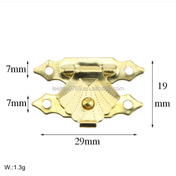 Gold Mini Jewelry Box with Lock, Size 29 x 19mm