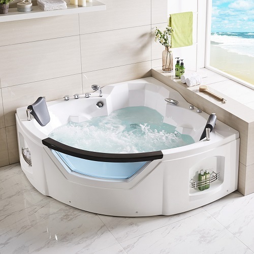 1.54*1.54m Indoor Triangle Jetted Hydromassage Bathtub