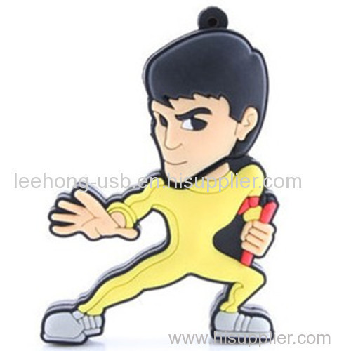 PVC Cartoon Kungfu hjälte Bruce Lee människor Design USB-Disk