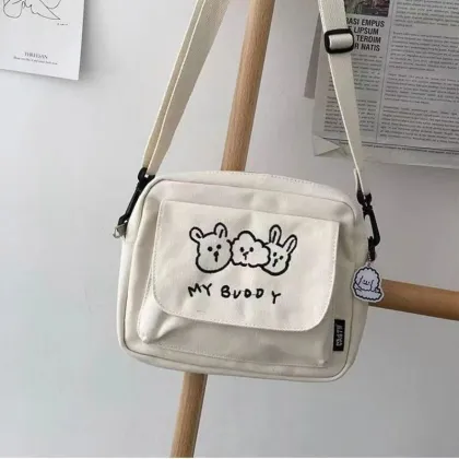 Korean Casual Cute White Shoulder Bag
