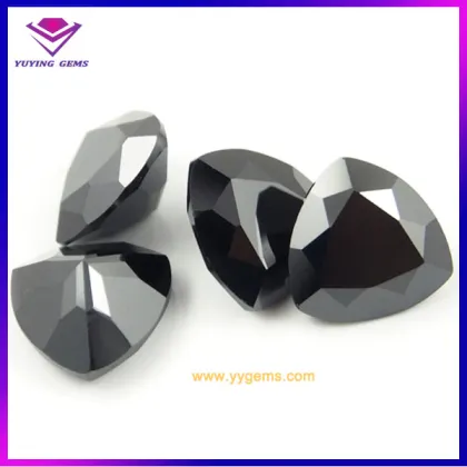 Trillion Cut Black CZ Fat Triangle Shape Cubic Zirconia Gem Making