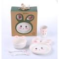 bunny shaped baby dinnerware set