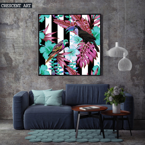 Summer Pop Colour Wall Art Tropical Wildlife Canvas Print