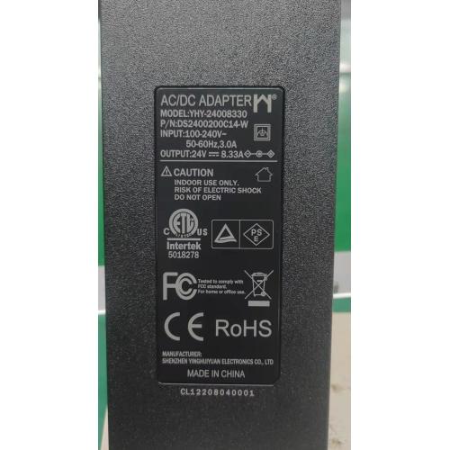 24 В 8.33A Светодиодный AC AC DC Adapter Pinsing Adapter