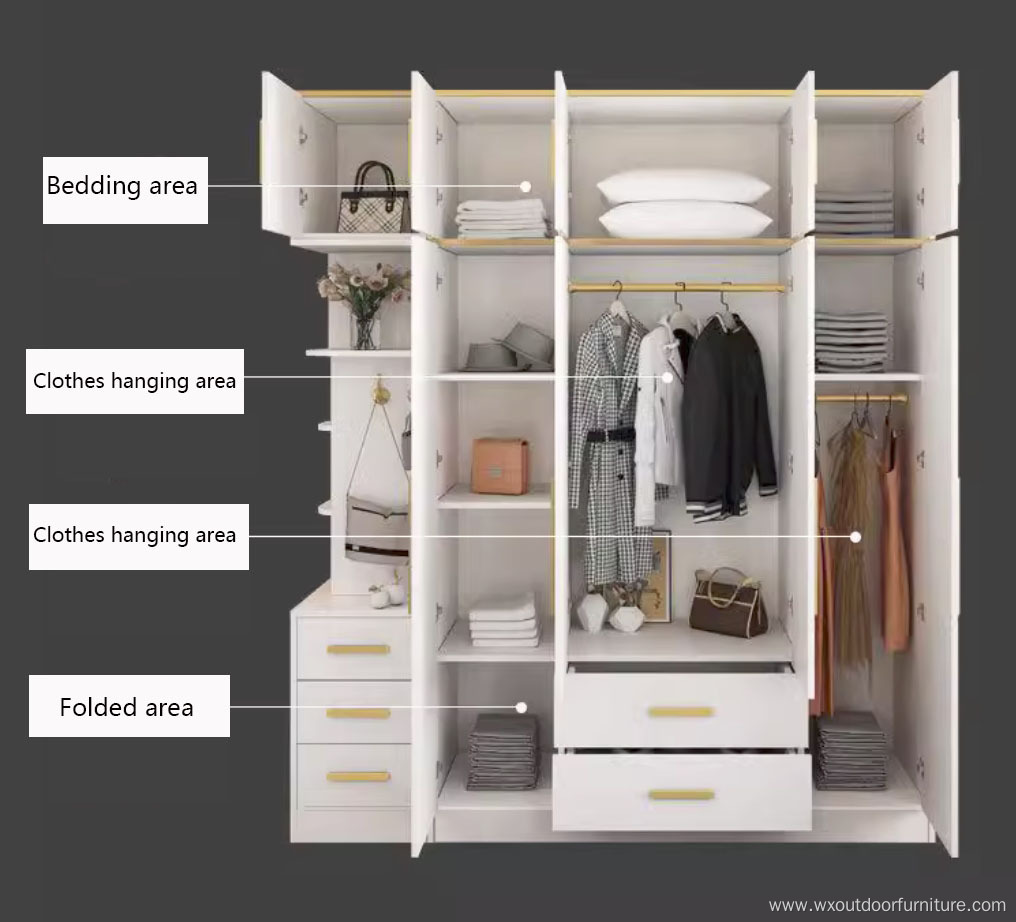 Modern Durable Bedroom Furniture Clothes Combination Cupboards Border Closet Organizer Wooden Cabinet Wardrobes