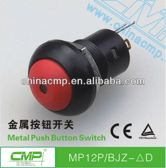 12mm waterproof latching led plastic arcade push button switch