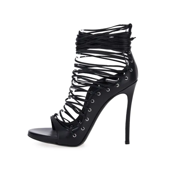 Fish Mouth Cross Strap High Heel Sandals