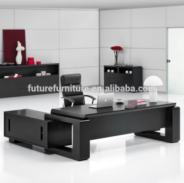2016 US Market Oak Veneer MDF Black Color Office Desk with Return (Hot)