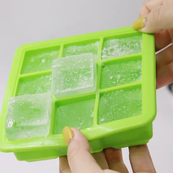 Food Grade Silicone Ice Cube Mold with Lid - Large Capacity Homemade Ice Box